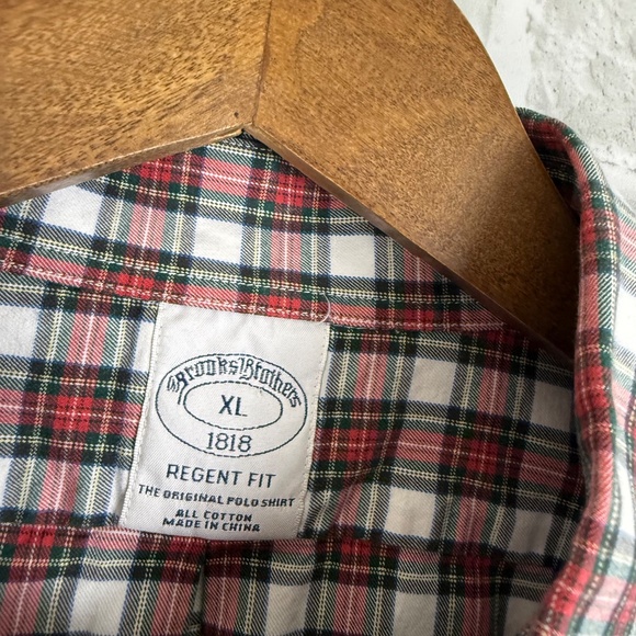 Brooks Brothers Regent Holiday Tartan Plaid Logo Pocket Button Down Shirt Men XL - Picture 3 of 7